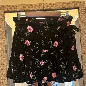 Floral Black Skirt